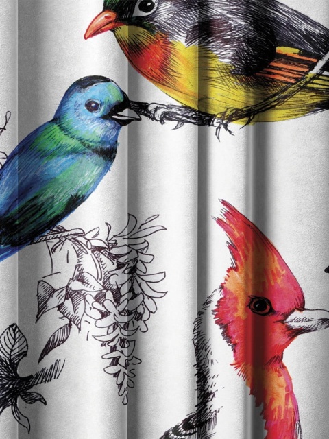 Obrus welurowy BIRDS designerski wzór papugi kolorowy