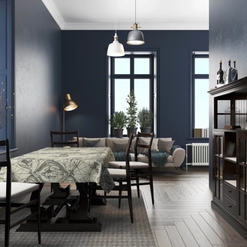 Obrus welurowy ASTRO designerski wzór szary