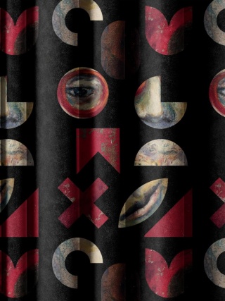 Obrus welurowy MODERN designerski wzór kolorowy