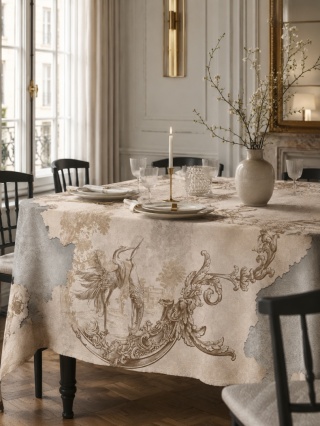 Obrus welurowy DECO designerski wzór brązowy
