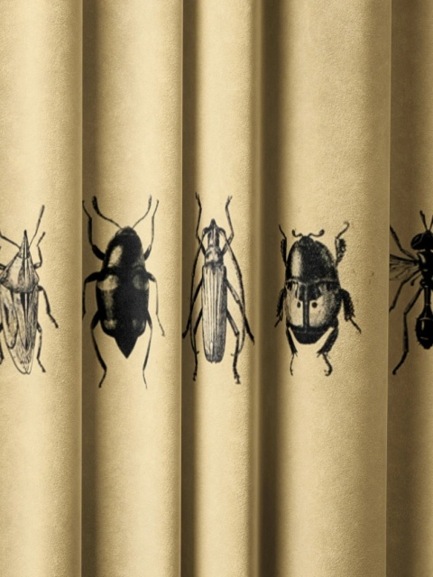 Obrus welurowy INSECT designerski wzór żuk żółty