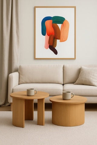 Stolik kawowy GIRO Big 40 x 55 cm elegancki do salonu jasny