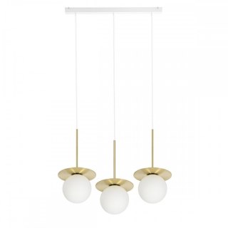 Lampa wisząca BORRA B 3L mosiądz szczotkowany potrójna do salonu, jadalni lub nad stół