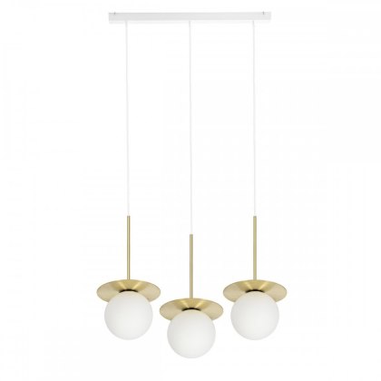 Lampa wisząca BORRA B 3L - mosiądz szczotkowany 3-punktowa
