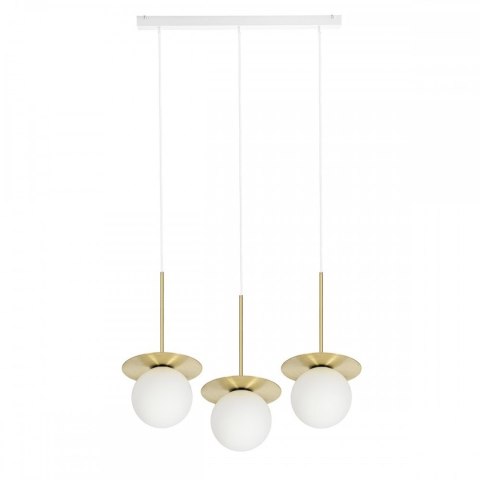 Lampa wisząca BORRA B 3L mosiądz szczotkowany potrójna do salonu, jadalni lub nad stół