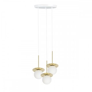 Lampa wisząca BORRA B 3P mosiądz szczotkowany potrójna do salonu, jadalni lub nad stół