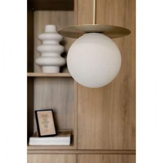 Lampa wisząca BORRA B biała z mosiądzem szczotkowanym łazienkowa do salonu, jadalni lub nad stół