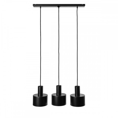 Lampa wisząca ENKEL 3L czarna potrójna do salonu, jadalni lub nad stół