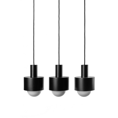 Lampa wisząca ENKEL 3L czarna potrójna do salonu, jadalni lub nad stół