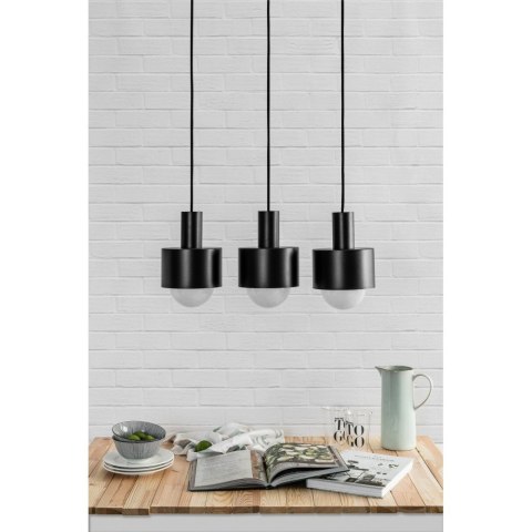 Lampa wisząca ENKEL 3L czarna potrójna do salonu, jadalni lub nad stół