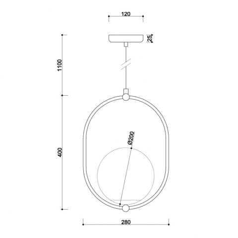 Lampa wisząca KOBAN B czarna do salonu, jadalni  