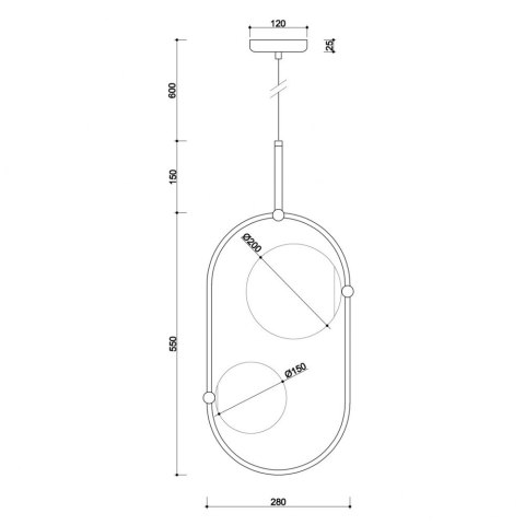 Lampa wisząca KOBAN C czarna do salonu, jadalni  