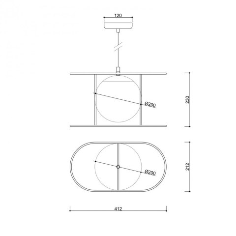 Lampa wisząca KUGLO B czarna łazienkowa do salonu, jadalni  