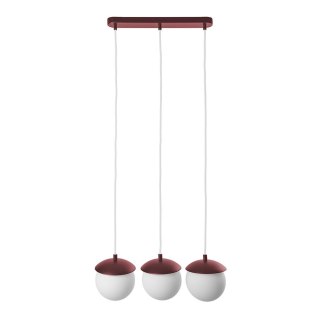 Lampa wisząca KUUL A burgundowa potrójna do salonu, jadalni  