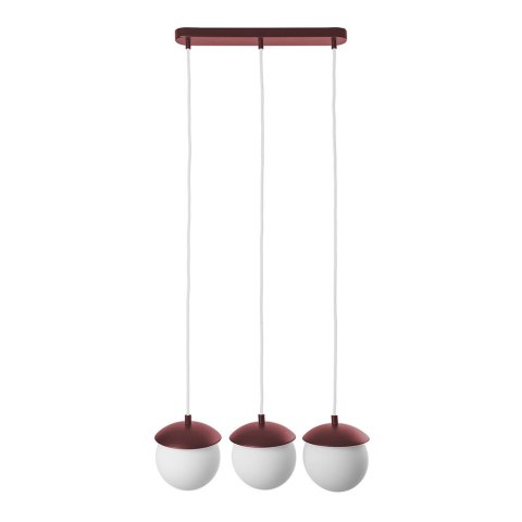 Lampa wisząca KUUL A burgundowa potrójna do salonu, jadalni  