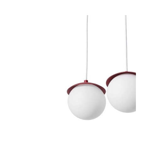 Lampa wisząca KUUL A burgundowa potrójna do salonu, jadalni  