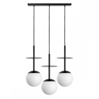 Lampa wisząca PLAAT A 3L czarna potrójna do salonu, jadalni  