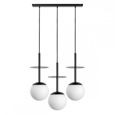Lampa wisząca PLAAT A 3L czarna potrójna do salonu, jadalni  