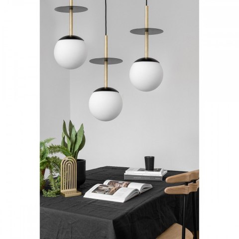 Lampa wisząca PLAAT A 3L mosiądz szczotkowany potrójna do salonu, jadalni  