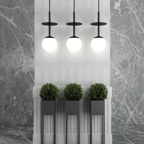 Lampa wisząca PLAAT A czarna do salonu, jadalni  