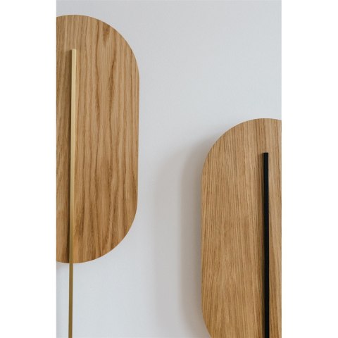 Lampa ścienna ROKKE WOOD czarna do salonu, korytarza lub sypialni