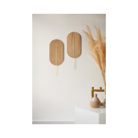 Lampa ścienna ROKKE WOOD mosiądz szczotkowany do salonu, korytarza lub sypialni