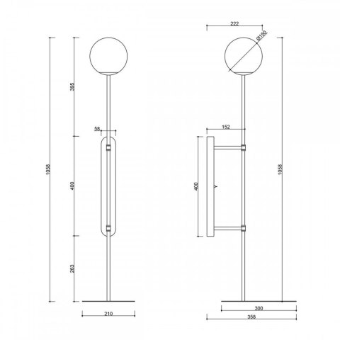 Lampa ścienna TABLO czarna do salonu, korytarza lub sypialni
