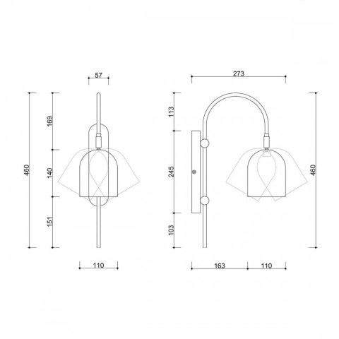 Lampa ścienna TAKU czarna do salonu, korytarza lub sypialni