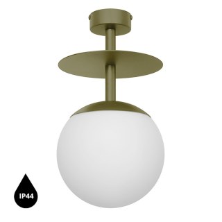 Lampa sufitowa plafon PLAAT B oliwkowa łazienkowa do salonu, przedpokoju lub sypialni