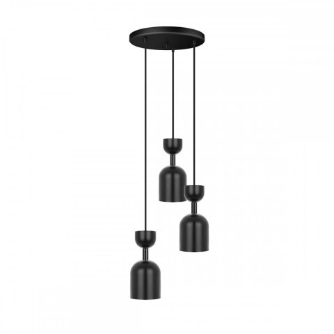 Lampa sufitowa plafon SUPURU 3P czarna potrójna do salonu, przedpokoju lub sypialni