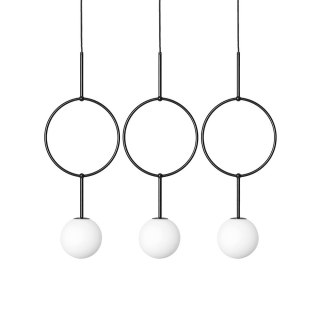 Lampa wisząca ISUULLA C czarna potrójna do salonu, jadalni  