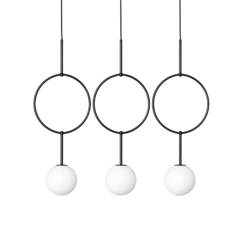 Lampa wisząca ISUULLA C czarna potrójna do salonu, jadalni  