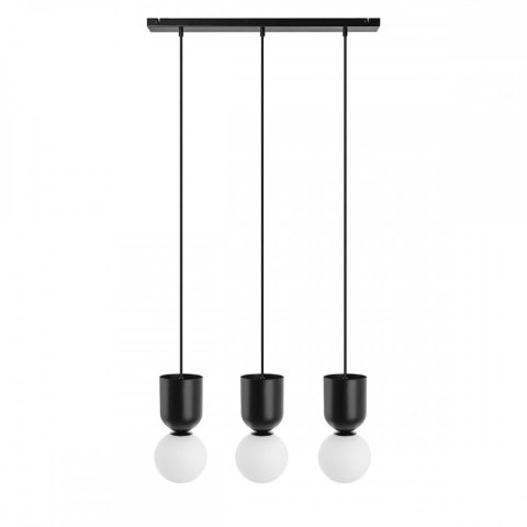 Lampa wisząca LUOTI 3L czarna potrójna do salonu, jadalni  