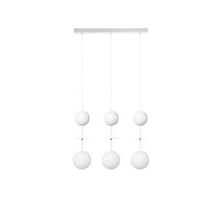 Lampa wisząca OIO A 3L biała z mosiądzem szczotkowanym potrójna do salonu, jadalni  