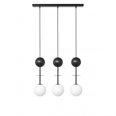 Lampa wisząca OIO A 3L czarna potrójna do salonu, jadalni  