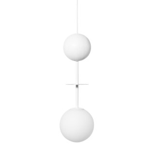 Lampa wisząca OIO A biała z mosiądzem szczotkowanym do salonu, jadalni  