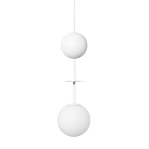 Lampa wisząca OIO A biała z mosiądzem szczotkowanym do salonu, jadalni  
