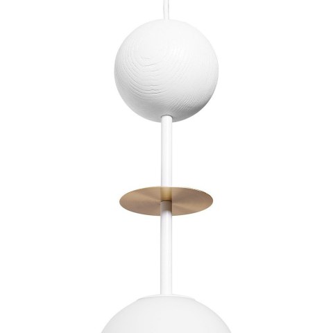 Lampa wisząca OIO A biała z mosiądzem szczotkowanym do salonu, jadalni  