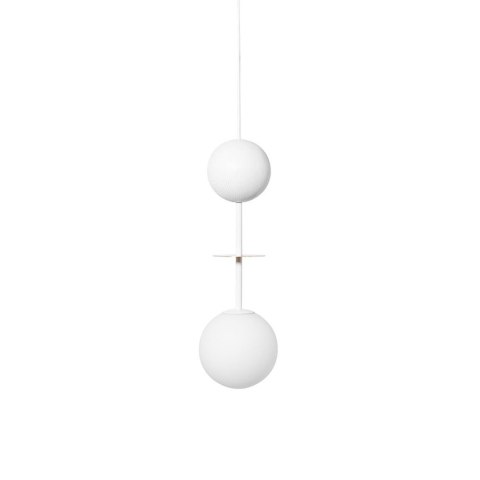 Lampa wisząca OIO A biała z mosiądzem szczotkowanym do salonu, jadalni  