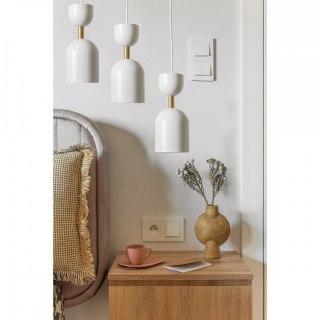 Lampa wisząca SUPURU 3L biała z mosiądzem szczotkowanym potrójna do salonu, jadalni  