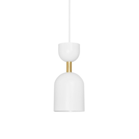 Lampa wisząca SUPURU - biała z mosiądzem szczotkowanym