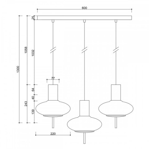 Lampa wisząca TORNI A 3L biała potrójna do salonu, jadalni  