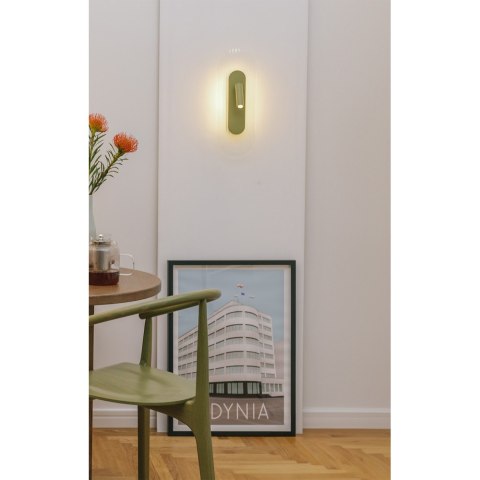 Lampa ścienna RIFLO W D oliwkowa regulowana do salonu, korytarza lub sypialni