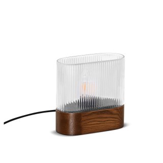 Lampa stołowa FLUMINA ST orzechowa do salonu, gabinetu lub sypialni