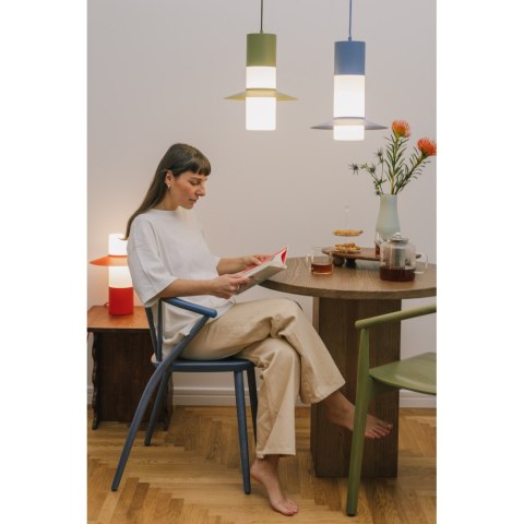 Lampa wisząca CAPONIO A niebieska do salonu, jadalni  
