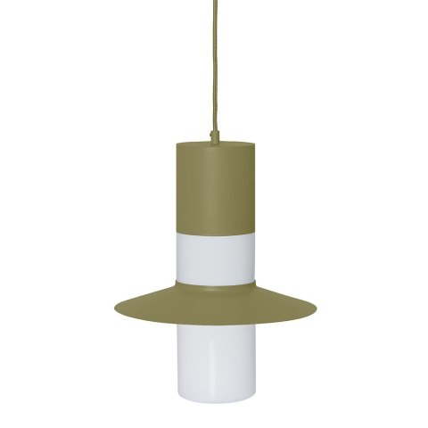 Lampa wisząca CAPONIO A oliwkowa do salonu, jadalni  