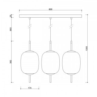 Lampa wisząca EPLI MINI 3L biała potrójna do salonu, jadalni  