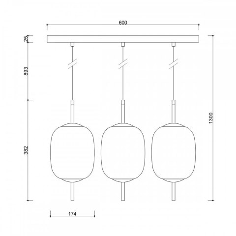 Lampa wisząca EPLI MINI 3L biała potrójna do salonu, jadalni  