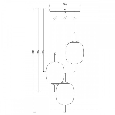 Lampa wisząca EPLI MINI 3P biała potrójna do salonu, jadalni  