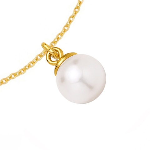 Bransoletka damska złota z białą perłą SWAROVSKI® CRYSTAL elegancka dla kobiet